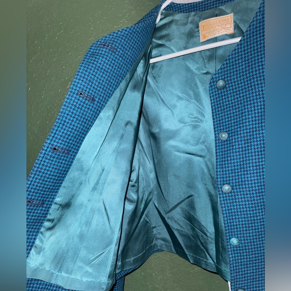 Pendleton Blue Blazer Textured Suit Jacket - image 8